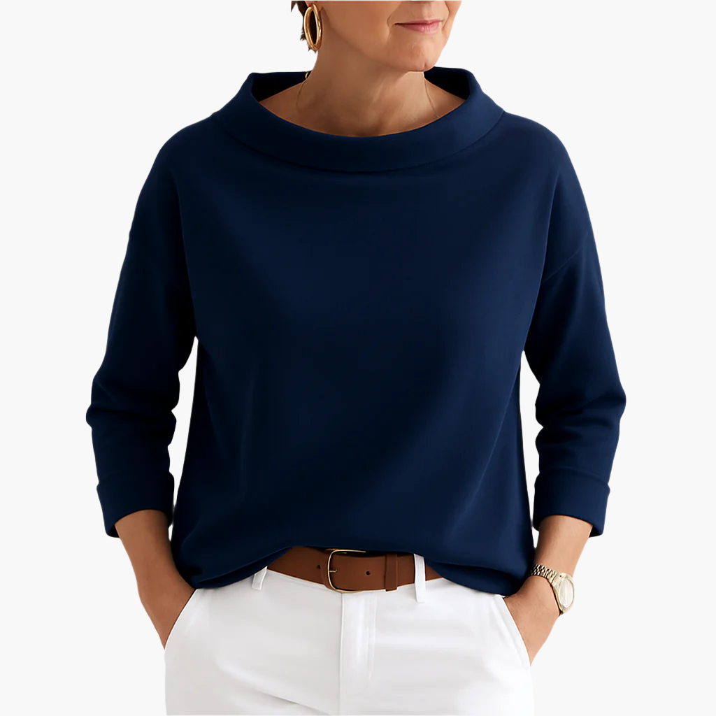 Elegantes Damen-Oberteil mit hohem Kragen – Stilvolles Basic für Alltag & besondere Anlässe