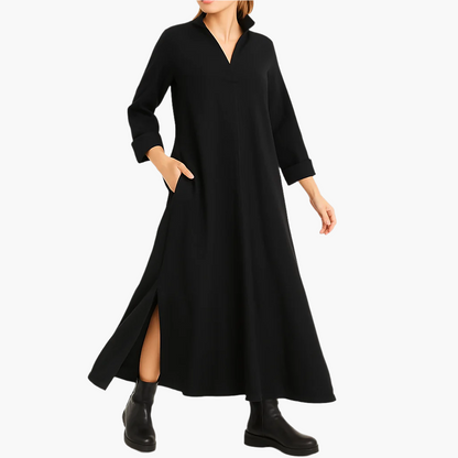 Damen Maxikleid Locker Elegant mit Split für Alltag und besondere Anlässe