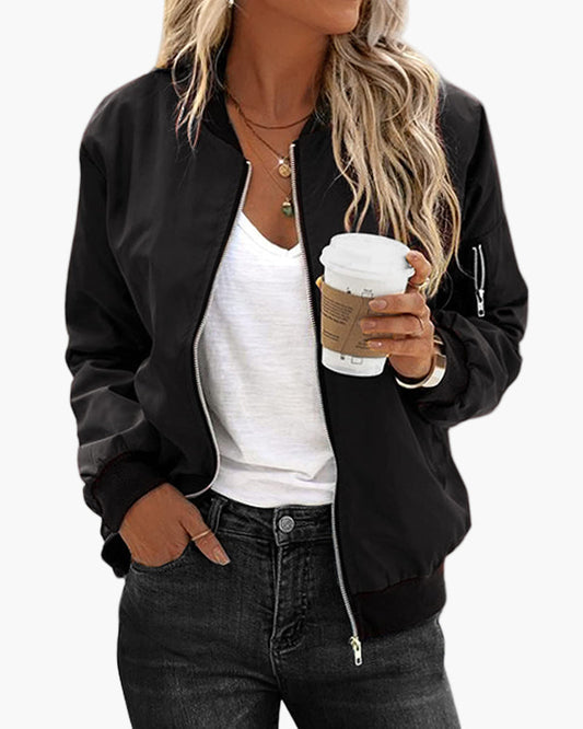 Damen Bomberjacke im klassischen Stil für lässige und elegante Outfits