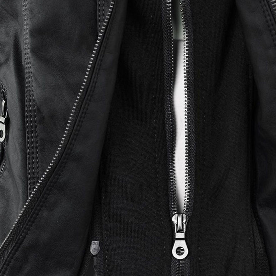 Damen veganem Lederjacke mit Kapuze – Modische Übergangsjacke für Alltag und Freizeit