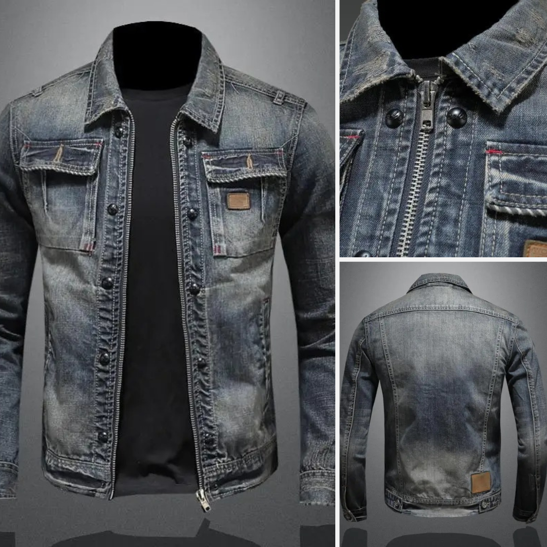 Herren Denim Jeansjacke im Vintage-Stil – Zeitloses Design für Alltag & Freizeit