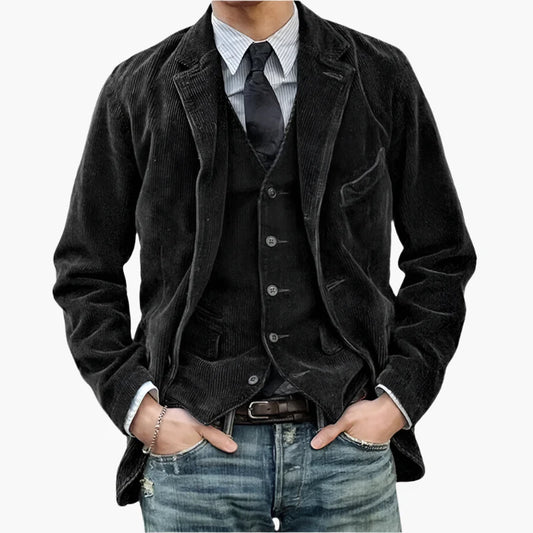 Herren Cordjacke Vintage Stil Freizeit Business Modern