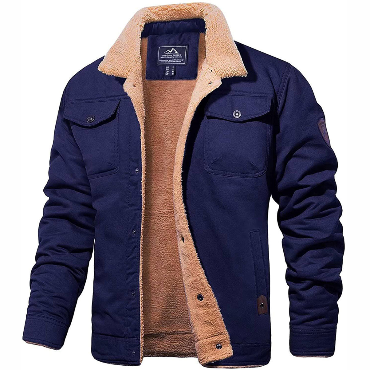 Herren Vintage Bomberjacke mit Teddyfutter – Stilvolle Winterjacke für Freizeit & Alltag