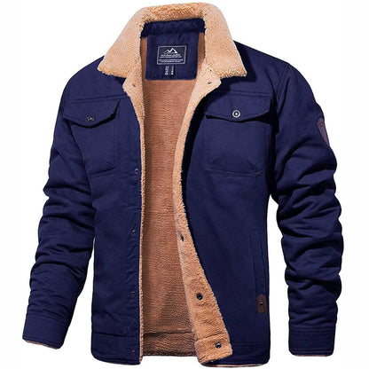 Herren Vintage Bomberjacke mit Teddyfutter – Stilvolle Winterjacke für Freizeit & Alltag