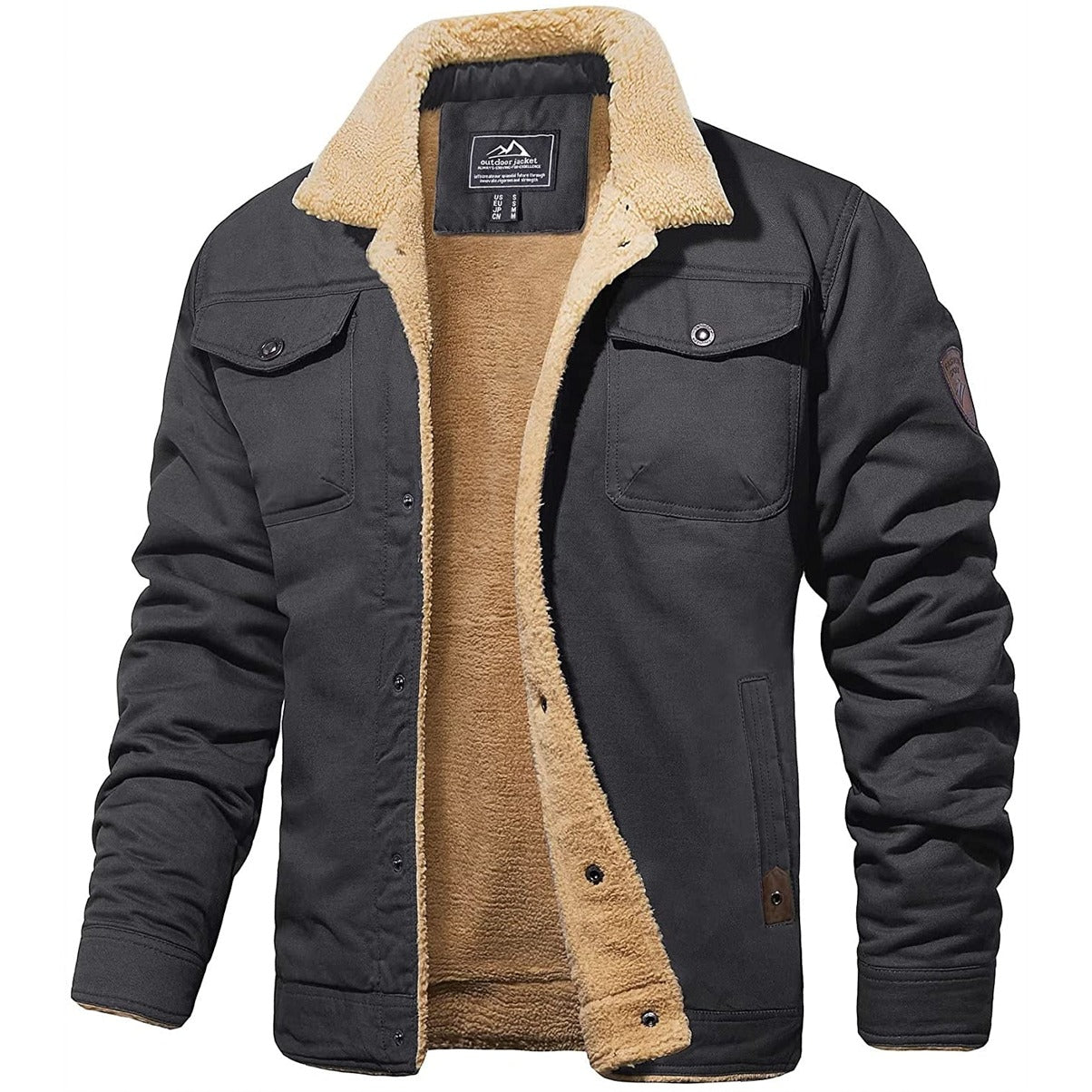 Herren Vintage Bomberjacke mit Teddyfutter – Stilvolle Winterjacke für Freizeit & Alltag