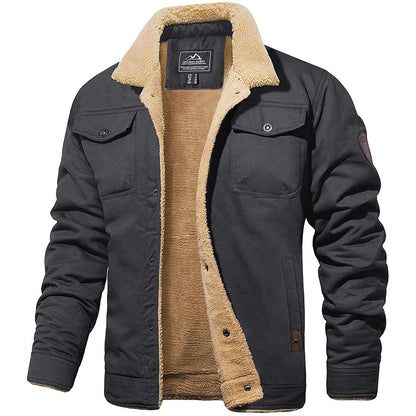 Herren Vintage Bomberjacke mit Teddyfutter – Stilvolle Winterjacke für Freizeit & Alltag
