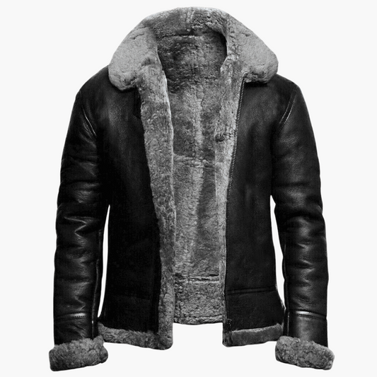 Herren Winter Fliegerjacke mit Fellkragen – Vintage Stil, Warm und Komfortabel