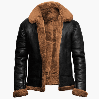Herren Winter Fliegerjacke mit Fellkragen – Vintage Stil, Warm und Komfortabel