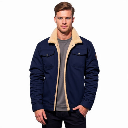Herren Vintage Bomberjacke mit Teddyfutter – Stilvolle Winterjacke für Freizeit & Alltag