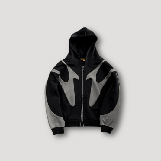 Herren Hoodie mit modernem Print und sportlichem Reißverschlussdesign