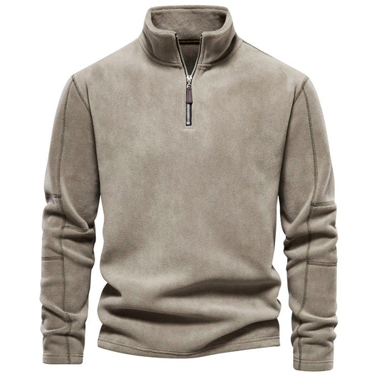 Anders - Fleece-Pullover mit Stehkragen und Reißverschluss