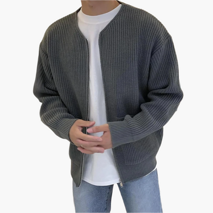Herren Strick-Cardigan mit Reißverschluss – Moderner Freizeitstil für Alltag und Büro