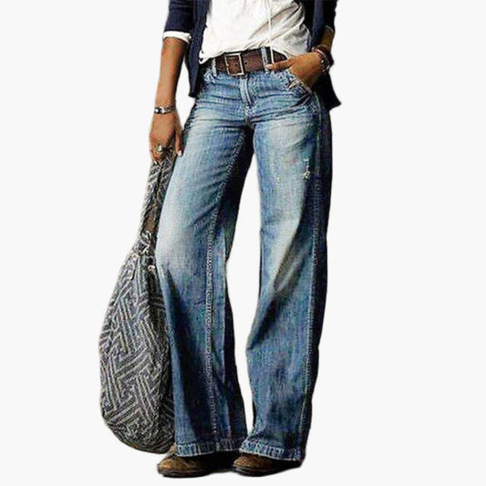 Damen Jeans mit hoher Taille und weitem Bein – Vintage Style für Freizeit & Alltag