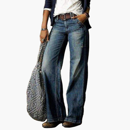 Damen Jeans mit hoher Taille und weitem Bein – Vintage Style für Freizeit & Alltag