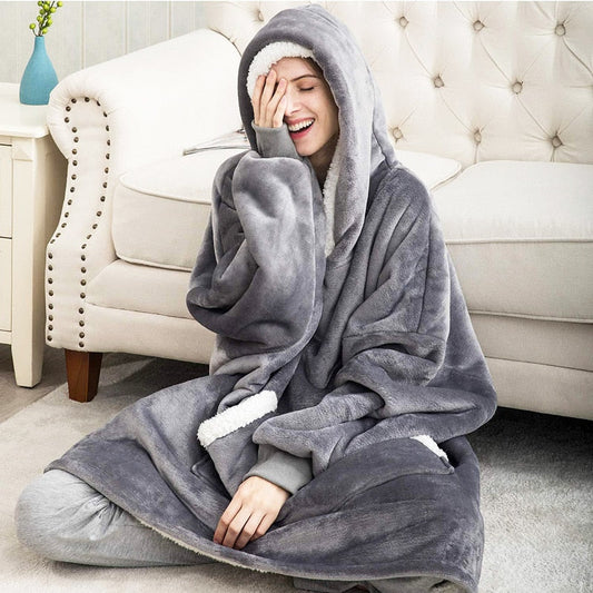 Unisex Kuschelige Übergrößen-Hoodie-Decke – Perfekt zum Loungen & Entspannen