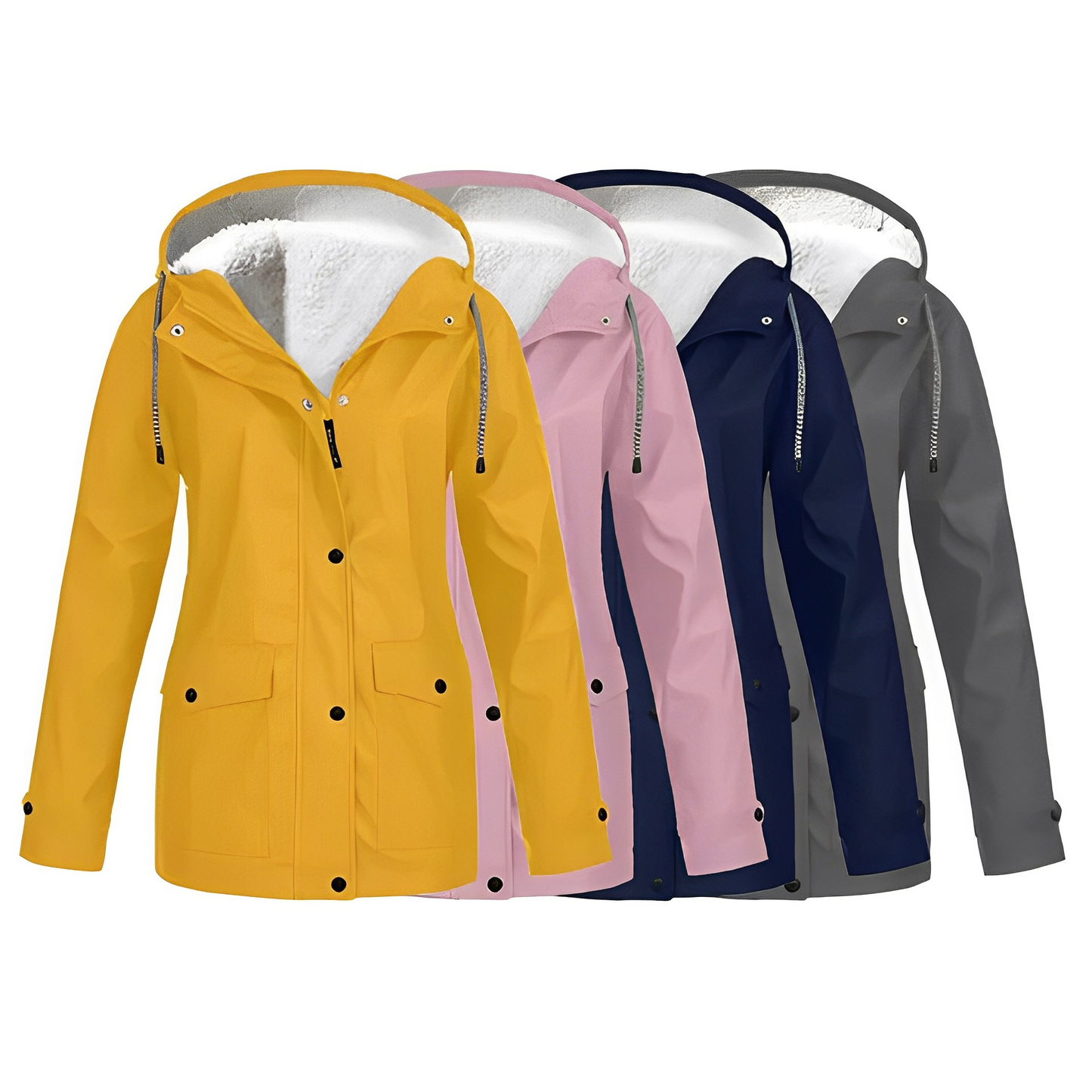 Damen Fleece Gefütterte Regenjacke für Winter Outdoor & Alltag, Winddicht Wasserdicht