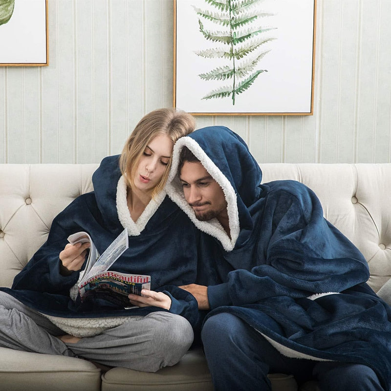 Unisex Kuschelige Übergrößen-Hoodie-Decke – Perfekt zum Loungen & Entspannen