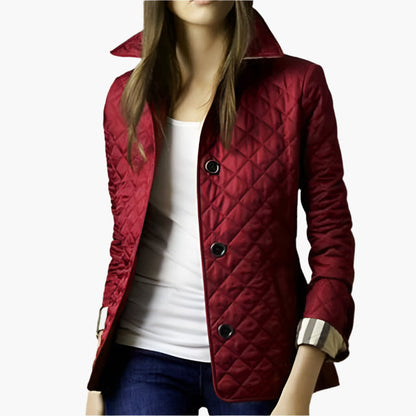 Damen Steppjacke im klassischen Rautenmuster – Eleganter Übergangsjacke für Alltag und Büro