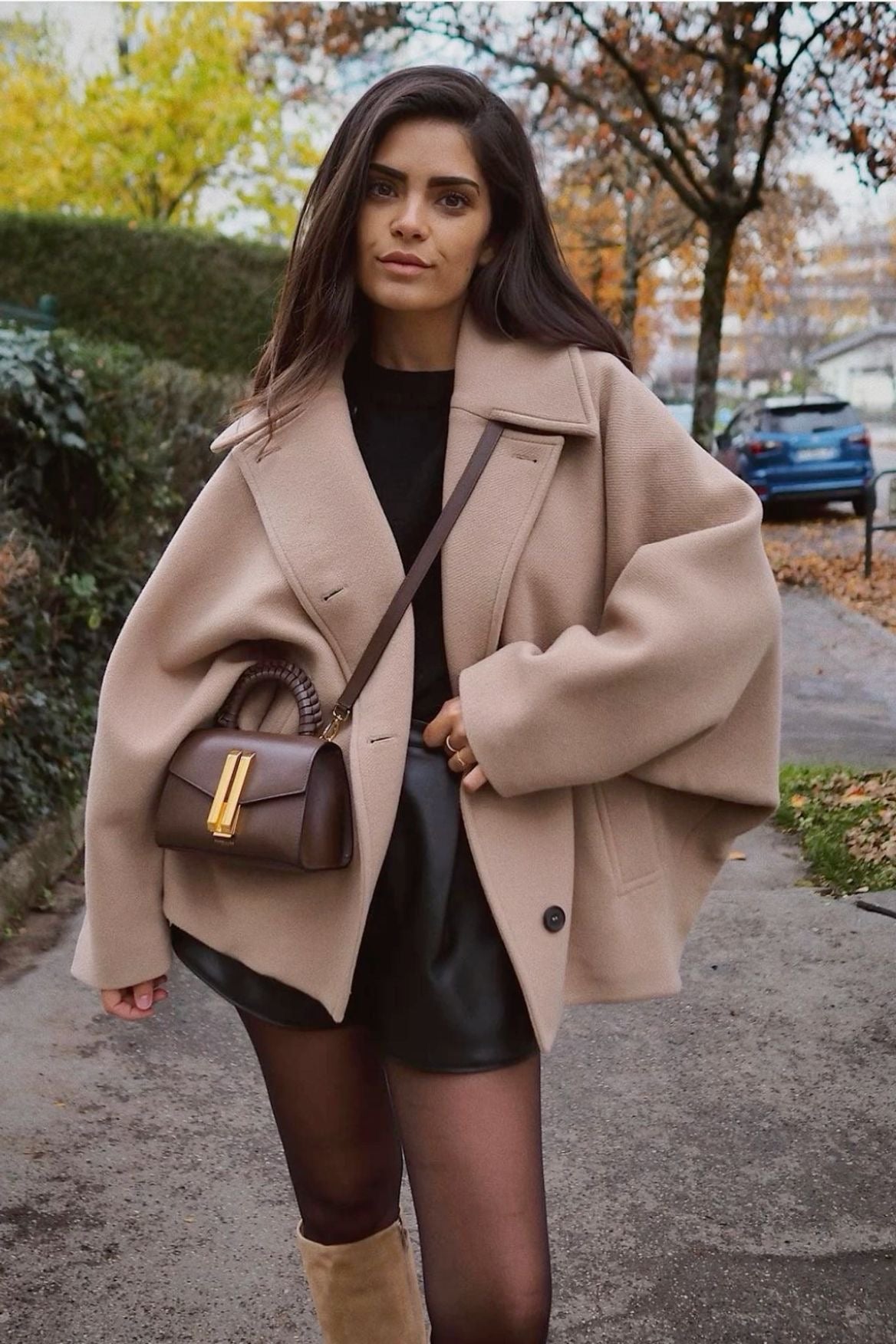 Damen Oversized Veganwollmix Mantel im Boxy Fit – Modischer Herbst/Wintermantel für stilvolle Outfits