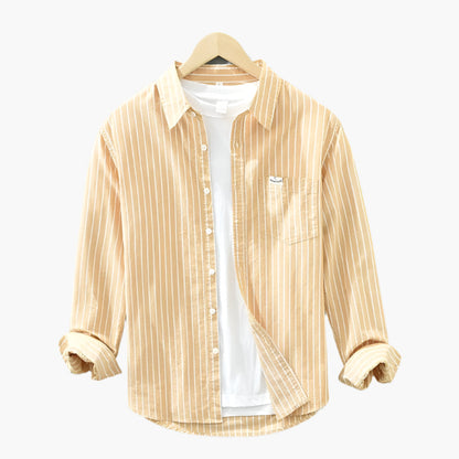 Herren Freizeithemd – Gestreiftes Langarmhemd im Casual-Look, Ideal für Büro, Alltag & Sommer
