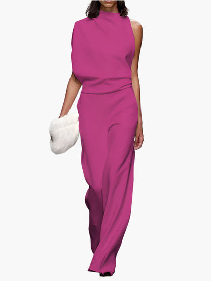 Damen Jumpsuit Elegant – Ärmellos, Weites Bein, Perfekt für Büro & Alltag