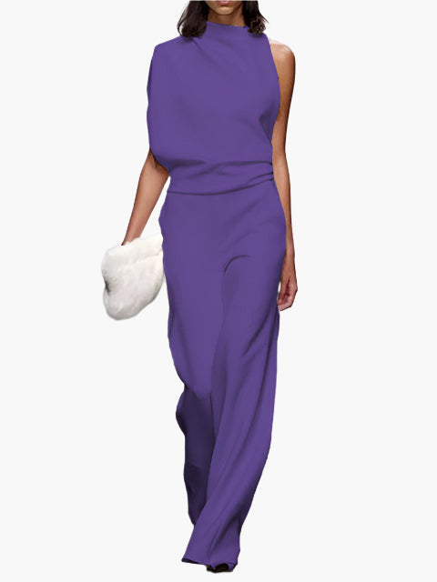 Damen Jumpsuit Elegant – Ärmellos, Weites Bein, Perfekt für Büro & Alltag