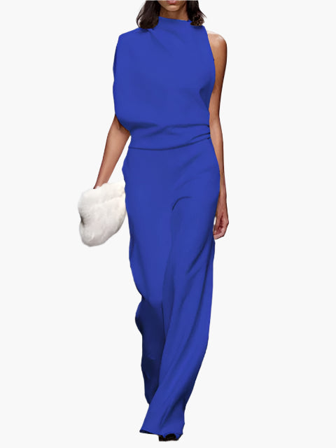 Damen Jumpsuit Elegant – Ärmellos, Weites Bein, Perfekt für Büro & Alltag