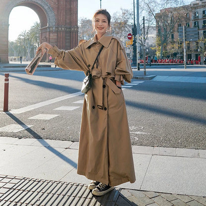 Damen Trenchcoat – Oversized, Doppelreihig, Langer Mantel für Alltag & Business