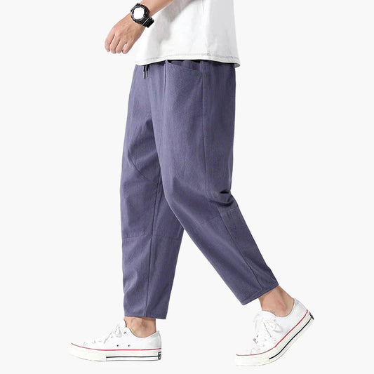 Herren Relaxed Fit Sommerhose – Cropped Leinen Style für Freizeit & Alltag