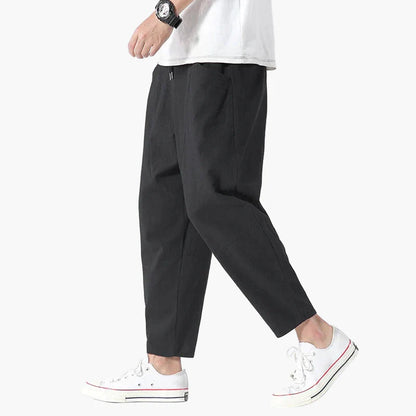 Herren Relaxed Fit Sommerhose – Cropped Leinen Style für Freizeit & Alltag