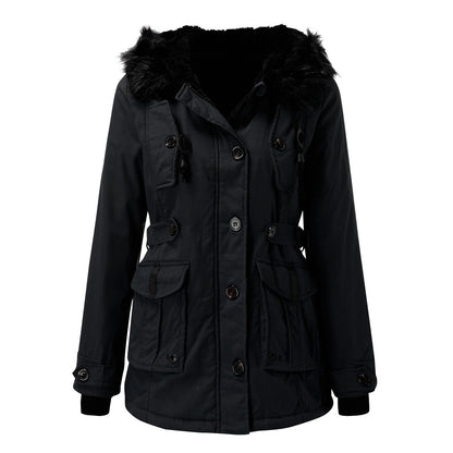 Damen Winterparka mit Kunstpelzkapuze – Eleganter Outdoor-Parka für kalte Tage