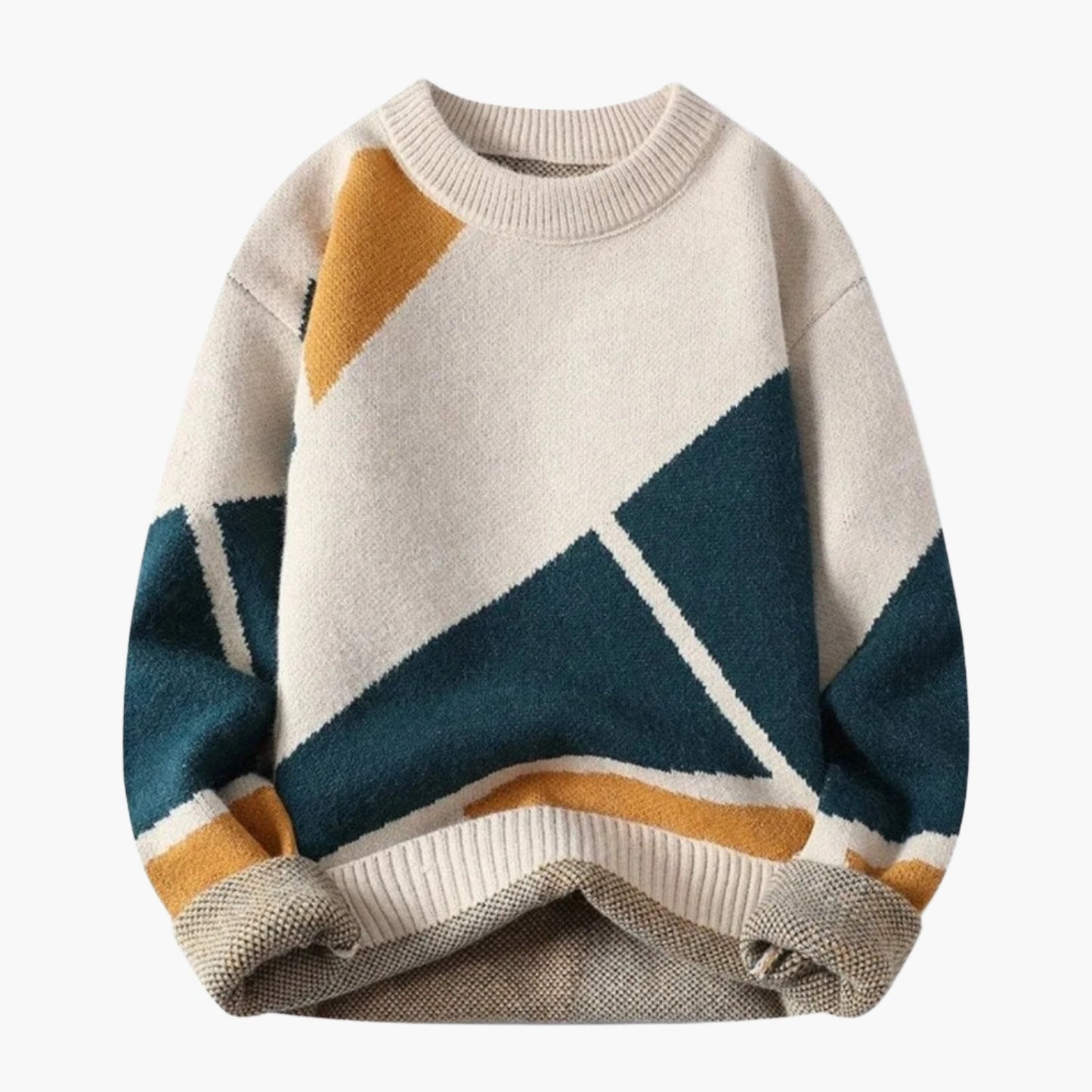 Herren Pullover Lässig Geometrischer Print Rundhals Modern Alltag