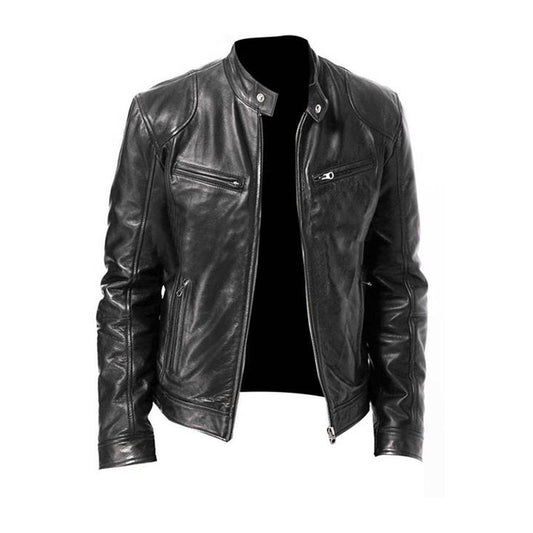 Herren Veganlederjacke – Klassischer Biker-Stil, Vielseitig für Alltag und Freizeit