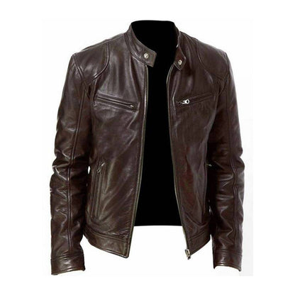 Herren Veganlederjacke – Klassischer Biker-Stil, Vielseitig für Alltag und Freizeit