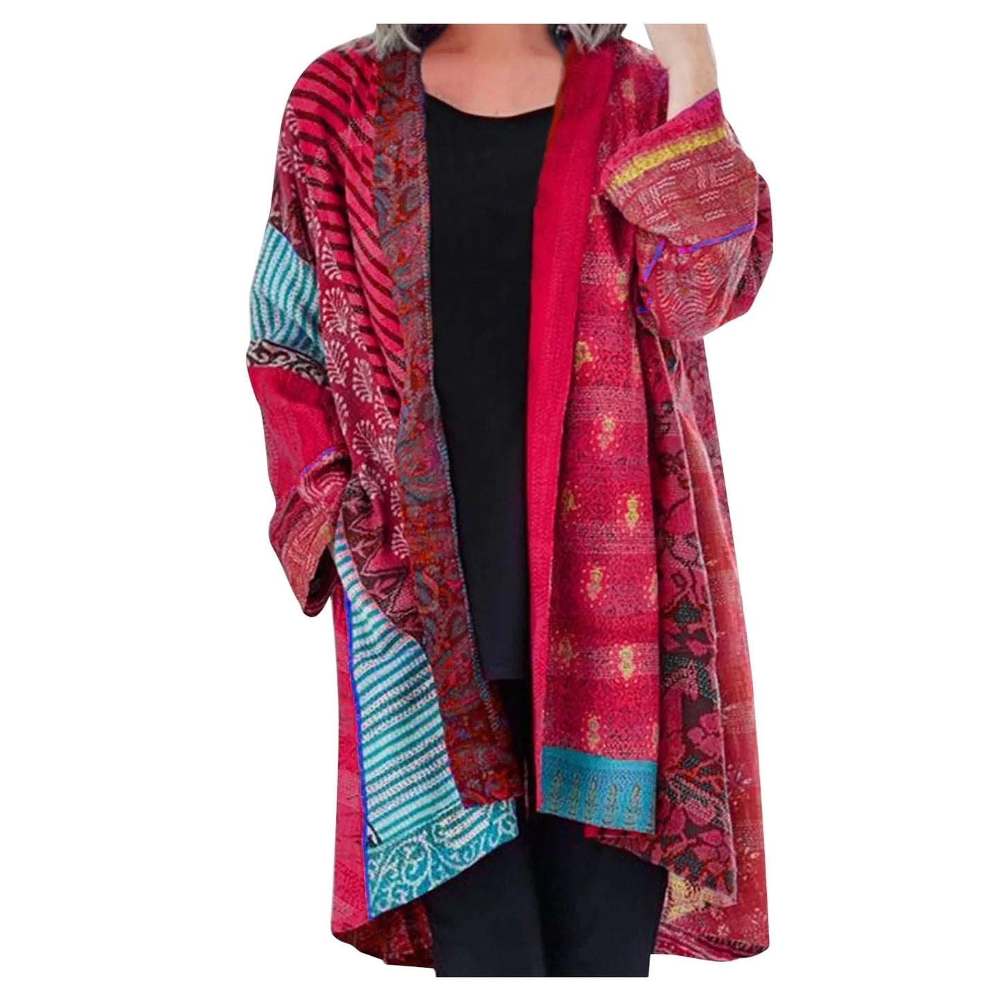 Damen Vintage Kimono Cardigan – Boho Style für Freizeit und Alltag