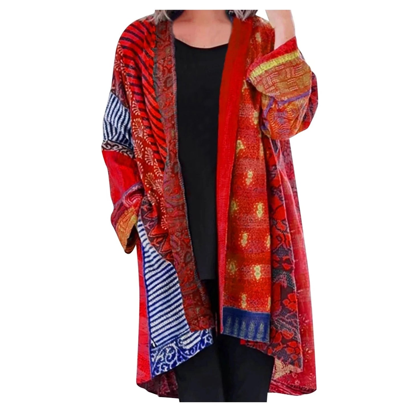 Damen Vintage Kimono Cardigan – Boho Style für Freizeit und Alltag
