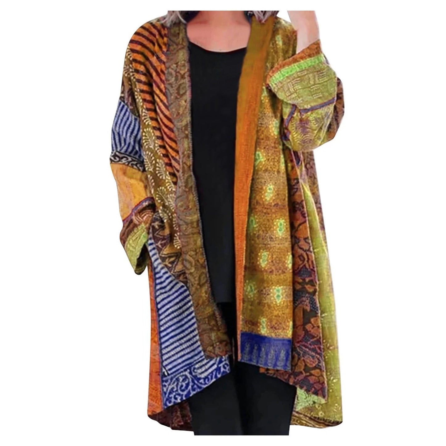 Damen Vintage Kimono Cardigan – Boho Style für Freizeit und Alltag
