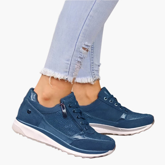 Damen Sneaker mit seitlichem Reißverschluss – Bequeme Alltagsschuhe im modernen Streetstyle-Look