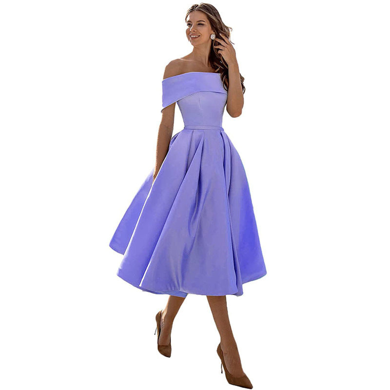 Elegantes Damen-Cocktailkleid mit schulterfreiem Design für festliche Anlässe