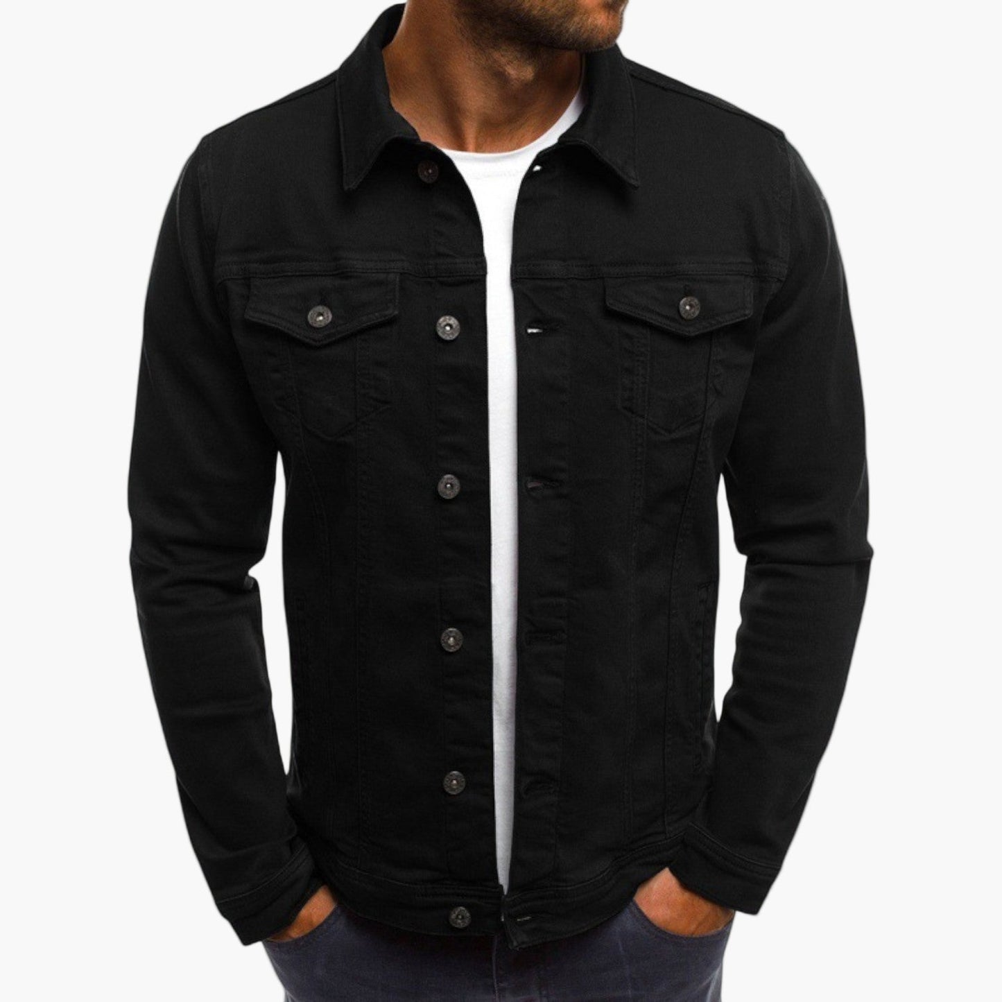 Herren Jeansjacke Slim Fit – Alltag, Arbeit & Freizeit, moderner Look