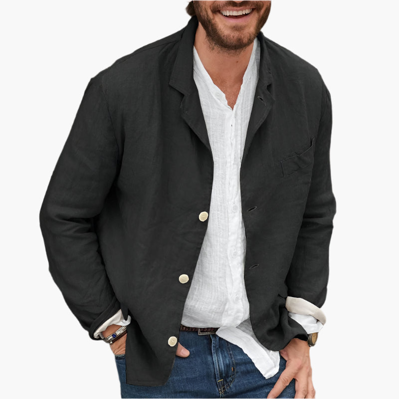 Herren Sakko Leinen Casual Blazer – Moderner Freizeit-Look für Alltag & Events
