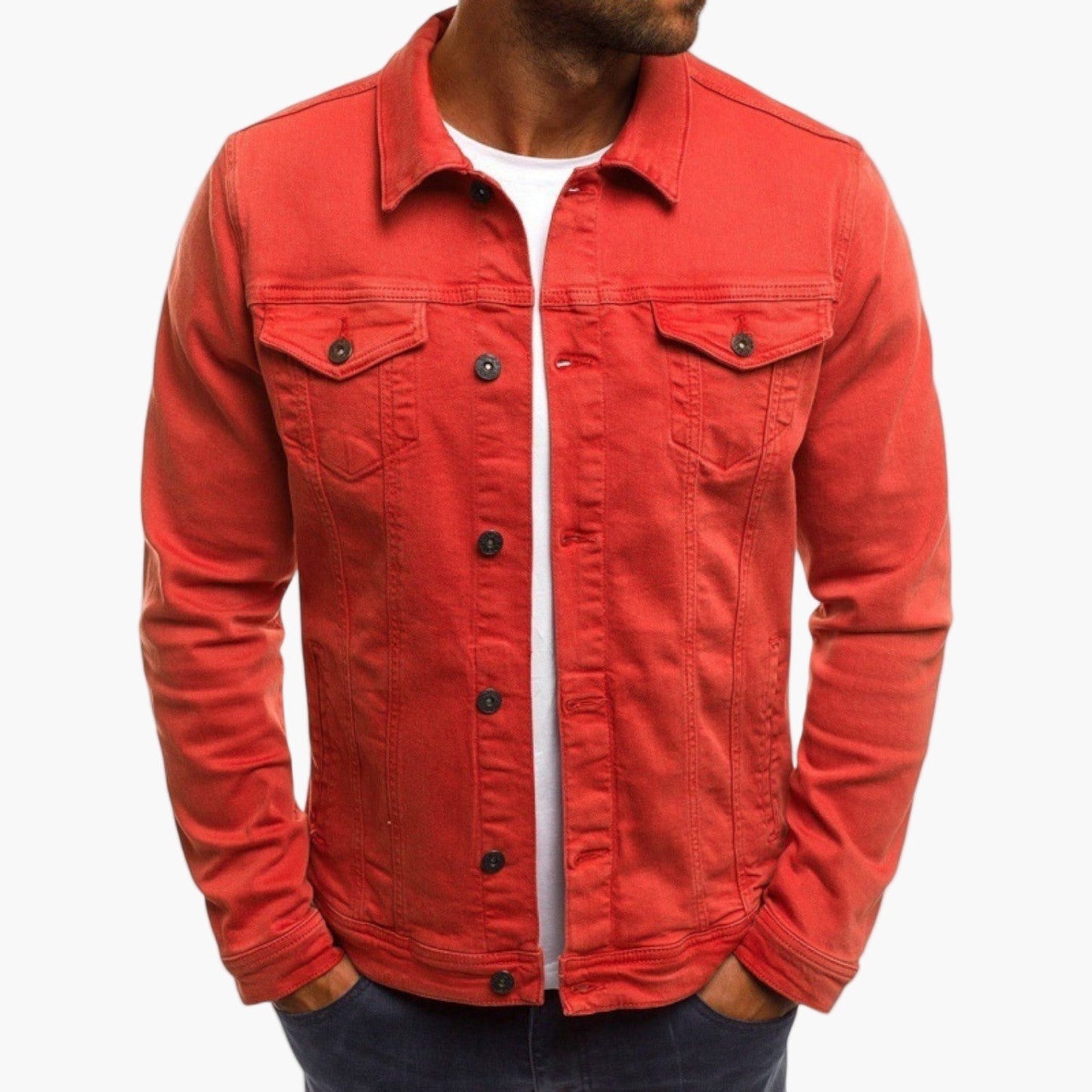 Herren Jeansjacke Slim Fit – Alltag, Arbeit & Freizeit, moderner Look