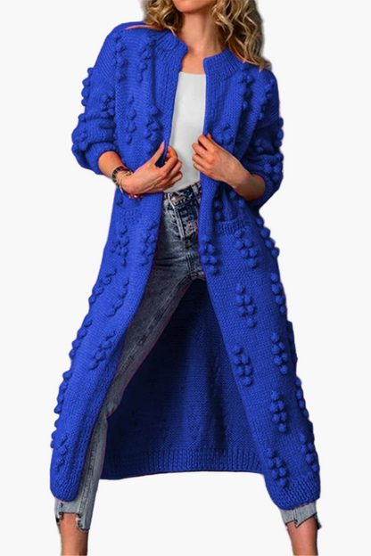 Damen Strickmantel Lang – Modischer Cardigan mit Struktur und Komfort für Alltag & Freizeit