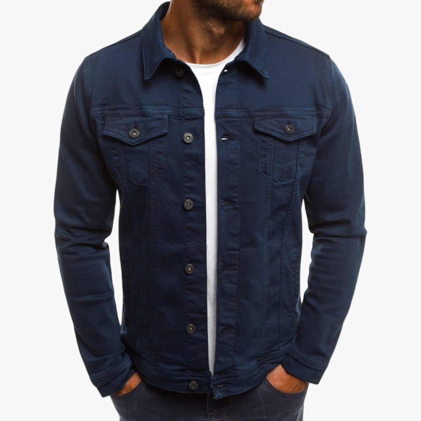 Herren Jeansjacke Slim Fit – Alltag, Arbeit & Freizeit, moderner Look