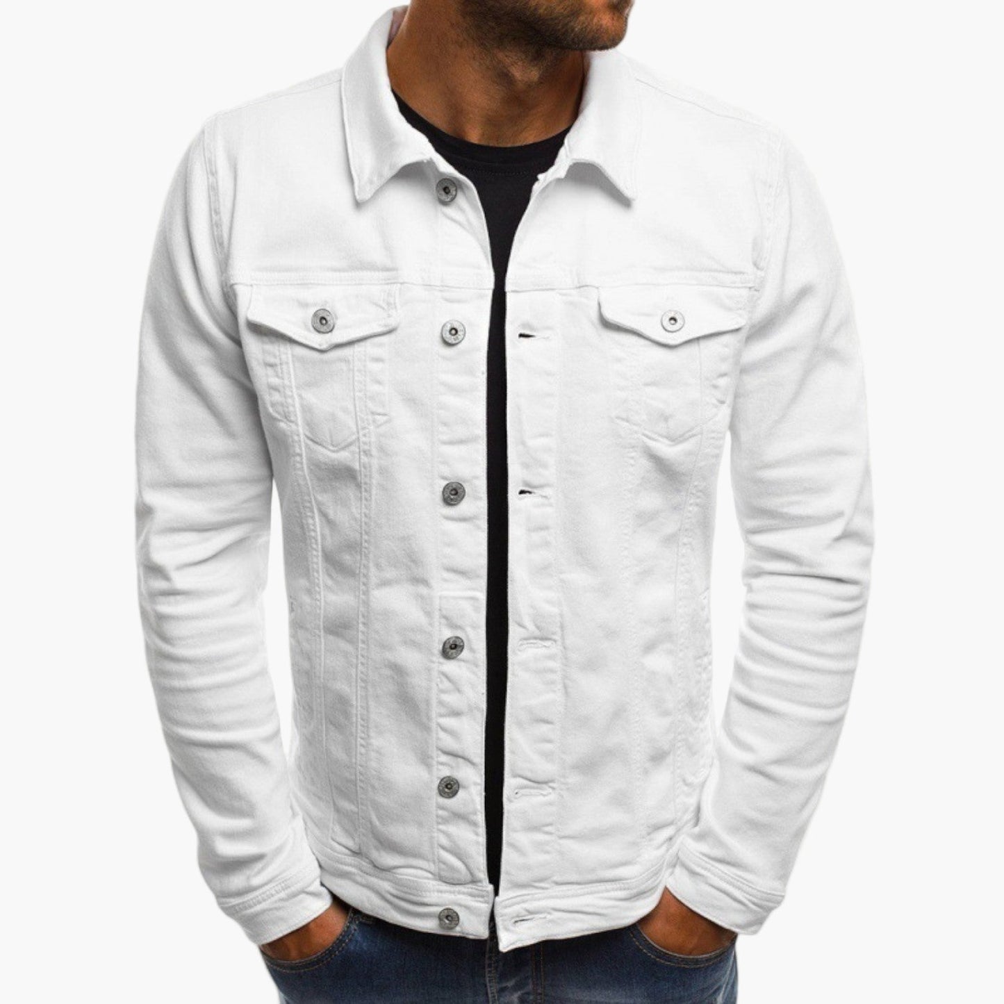 Herren Jeansjacke Slim Fit – Alltag, Arbeit & Freizeit, moderner Look