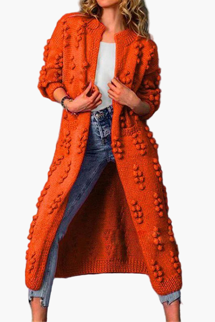 Damen Strickmantel Lang – Modischer Cardigan mit Struktur und Komfort für Alltag & Freizeit