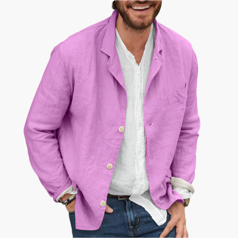 Herren Sakko Leinen Casual Blazer – Moderner Freizeit-Look für Alltag & Events