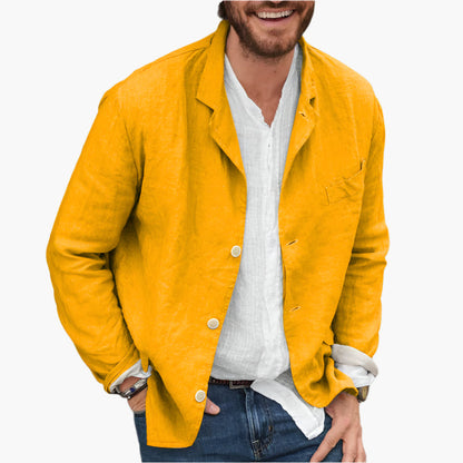 Herren Sakko Leinen Casual Blazer – Moderner Freizeit-Look für Alltag & Events
