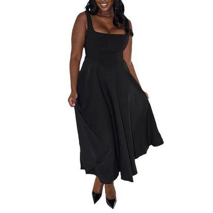 Damen Midikleid mit eckigem Ausschnitt – elegantes A-Linien-Swingkleid für Anlass & Alltag