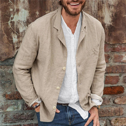 Herren Sakko Leinen Casual Blazer – Moderner Freizeit-Look für Alltag & Events